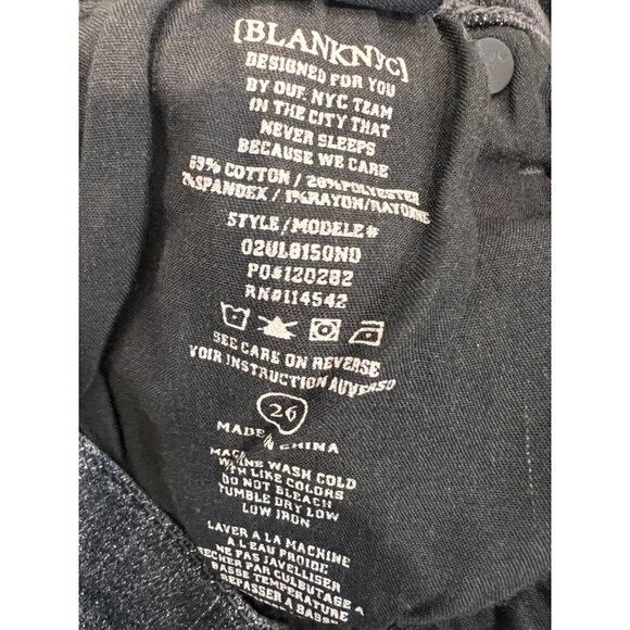 New BLANKNYC Size 26 The Fulton Rollup Shorts Washed Black Cutoff Denim - Picture 14 of 14